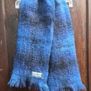 Vintage Blue Cushendale Scarf Made In Ireland